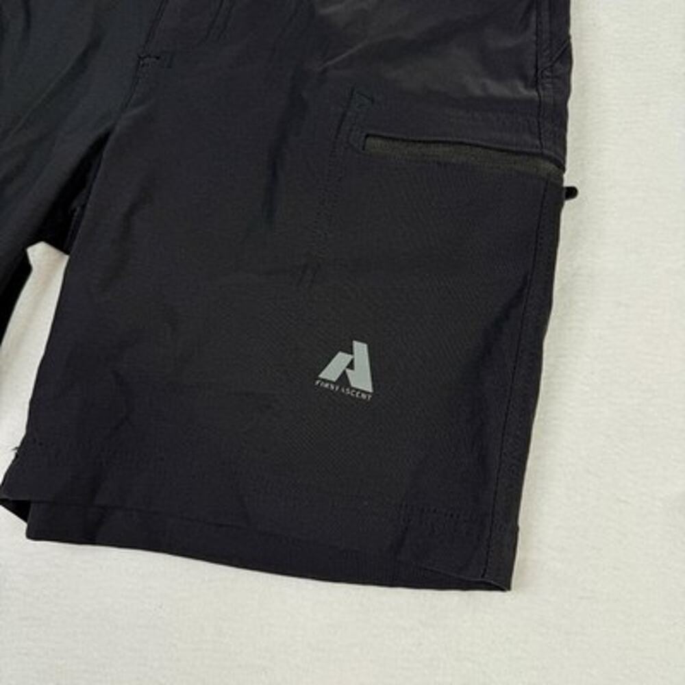 Eddie Bauer First Ascent Cargo Shorts 6 Black Nylon Stretch Hiking Outdoor 7"